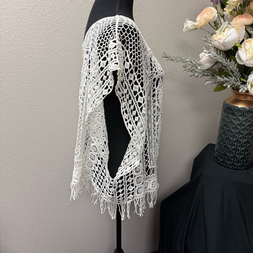 Umgee Crochet Lace Fringe Tunic Top Boho Festival Beach Layering M/L - Picture 4 of 7